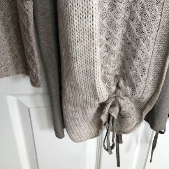 Venus Gray Layered Open Drawstring Cardigan - Picture 14 of 15